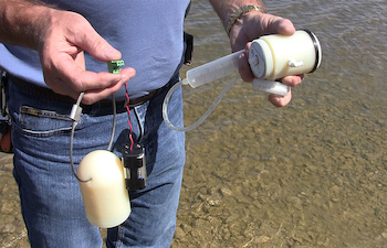 AA batteries powering our water sampling equipment
