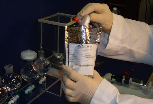 Pouch used to ship spe cartridge retrieved from the CLAM watering sampling equipment